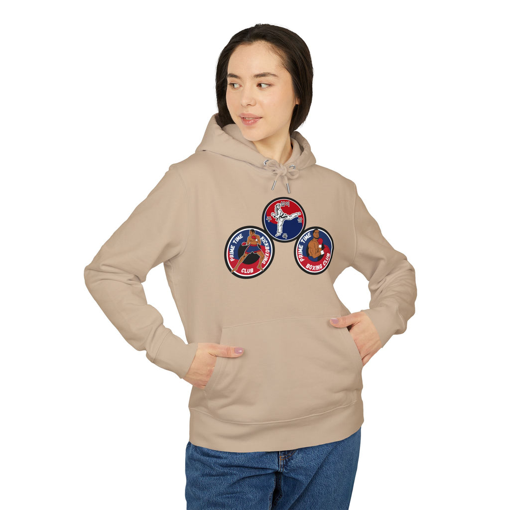 Prime Time Club Hoodie – Retro Sports Patch Pullover