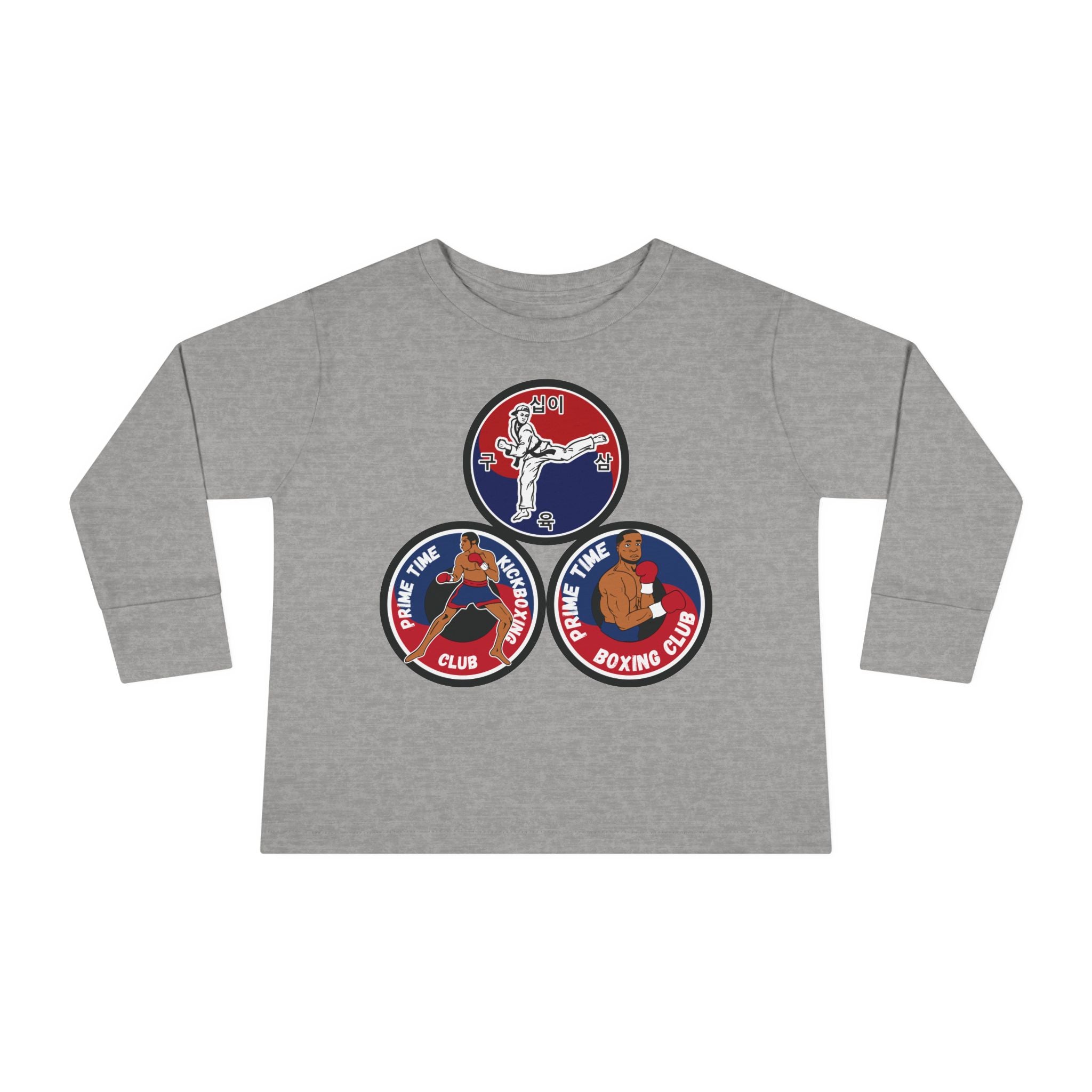 Toddler Long Sleeve Tee — "Prime Time Club" Boxing Patch Design