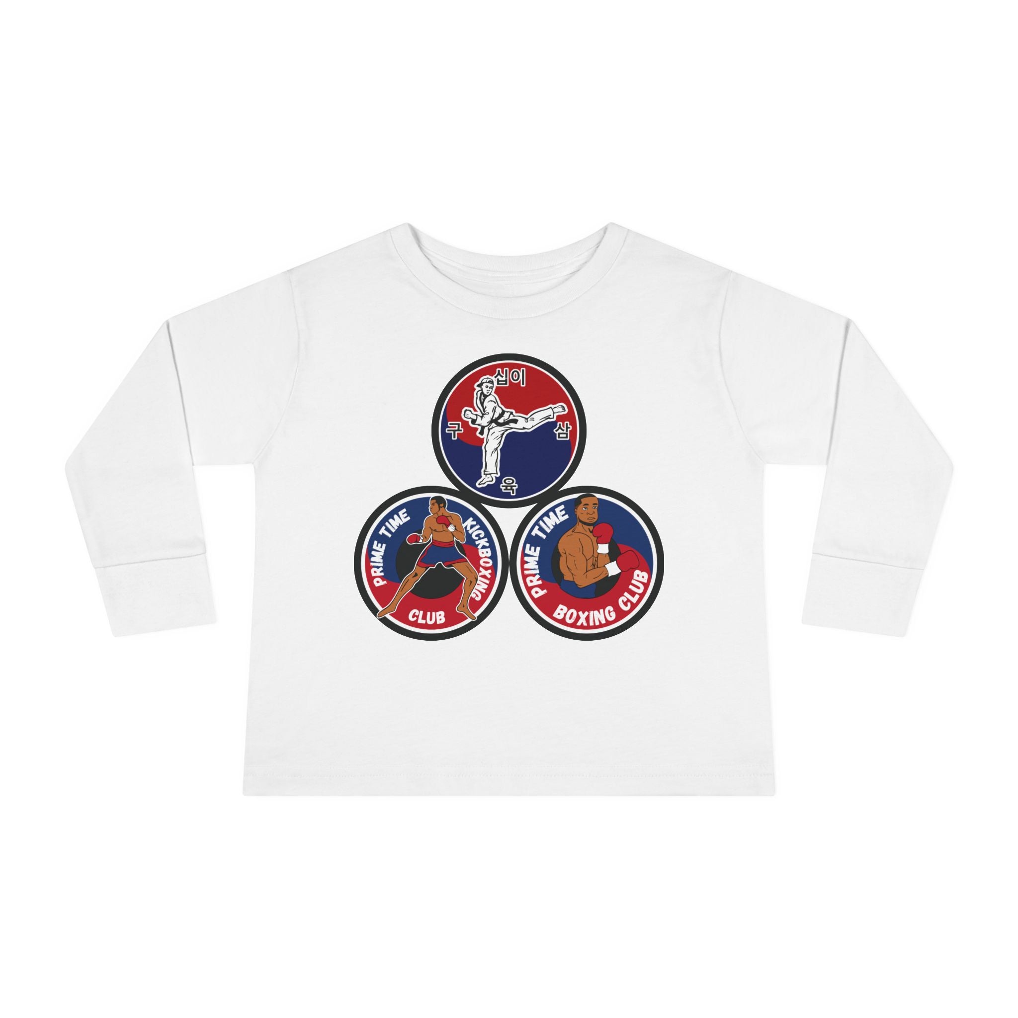 Toddler Long Sleeve Tee — "Prime Time Club" Boxing Patch Design