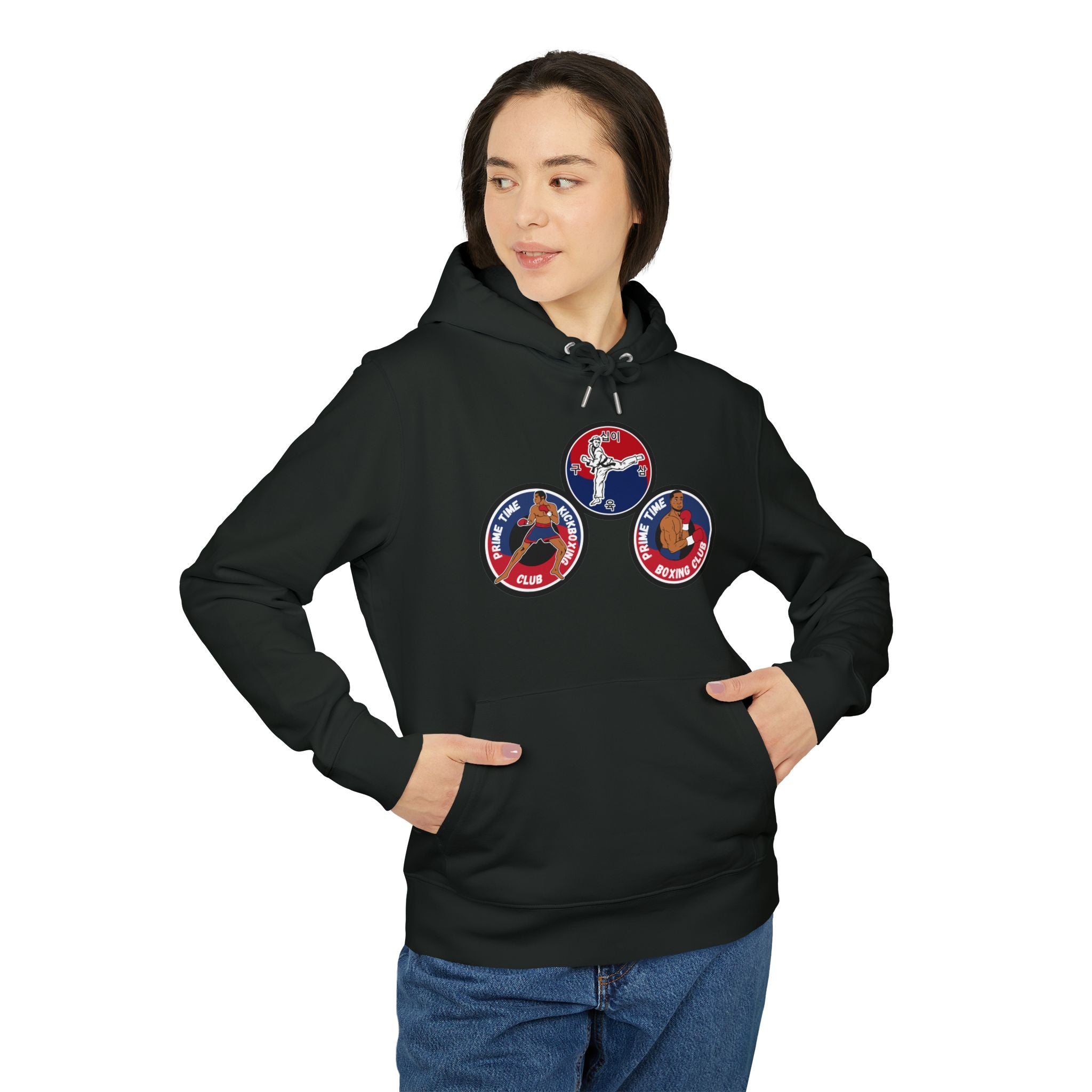Prime Time Club Hoodie – Retro Sports Patch Pullover