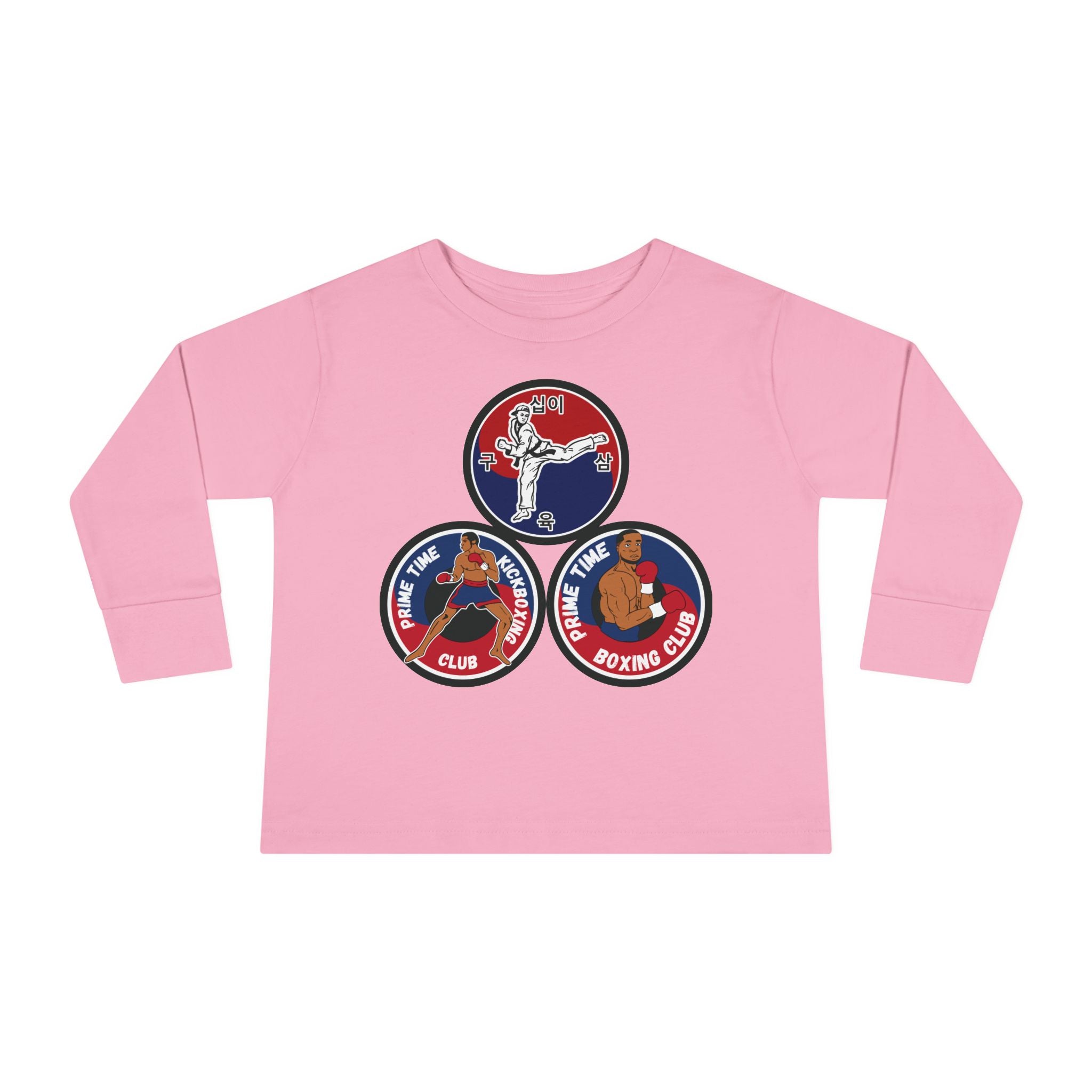 Toddler Long Sleeve Tee — "Prime Time Club" Boxing Patch Design