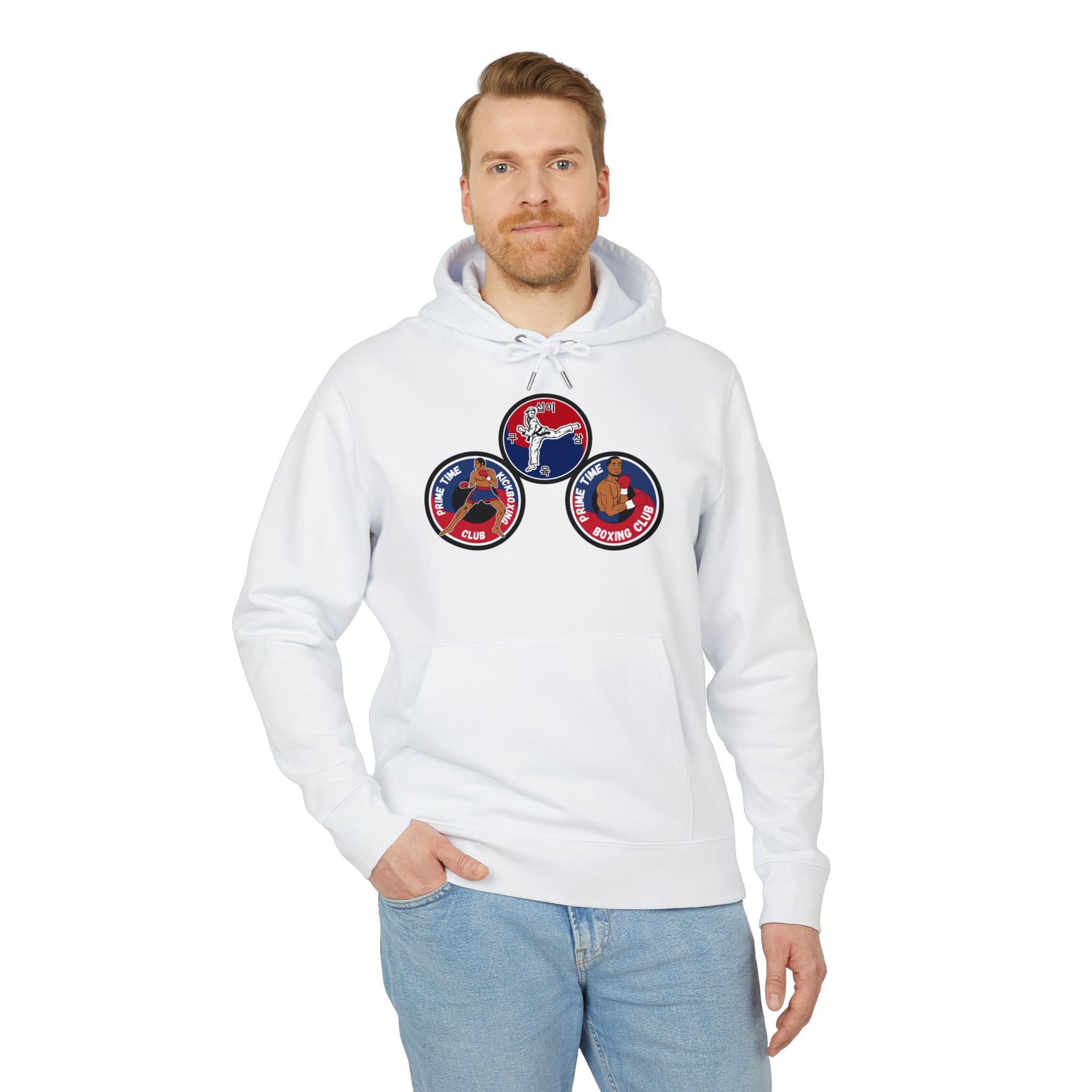 Prime Time Club Hoodie – Retro Sports Patch Pullover
