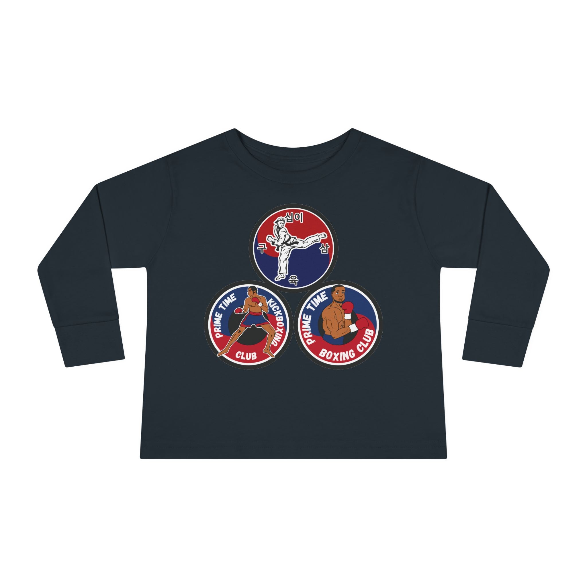 Toddler Long Sleeve Tee — "Prime Time Club" Boxing Patch Design