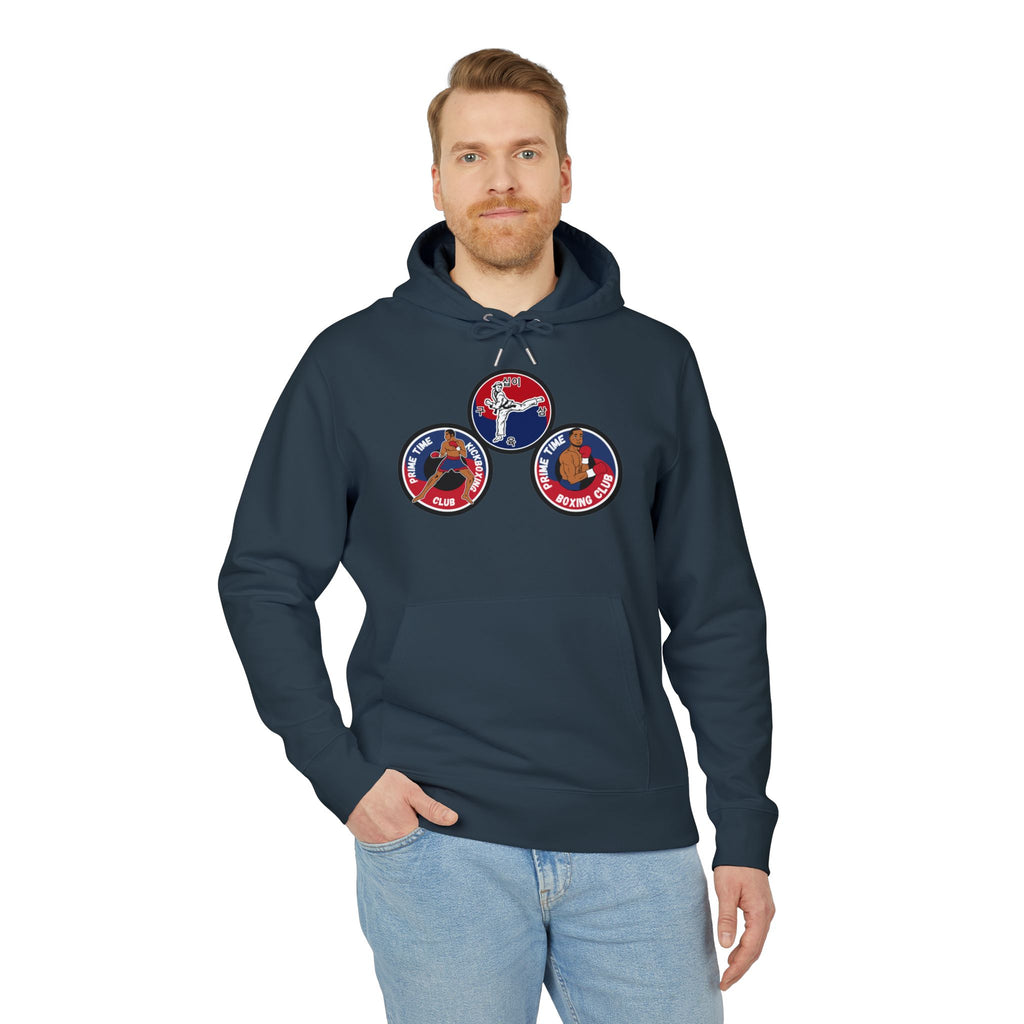 Prime Time Club Hoodie – Retro Sports Patch Pullover