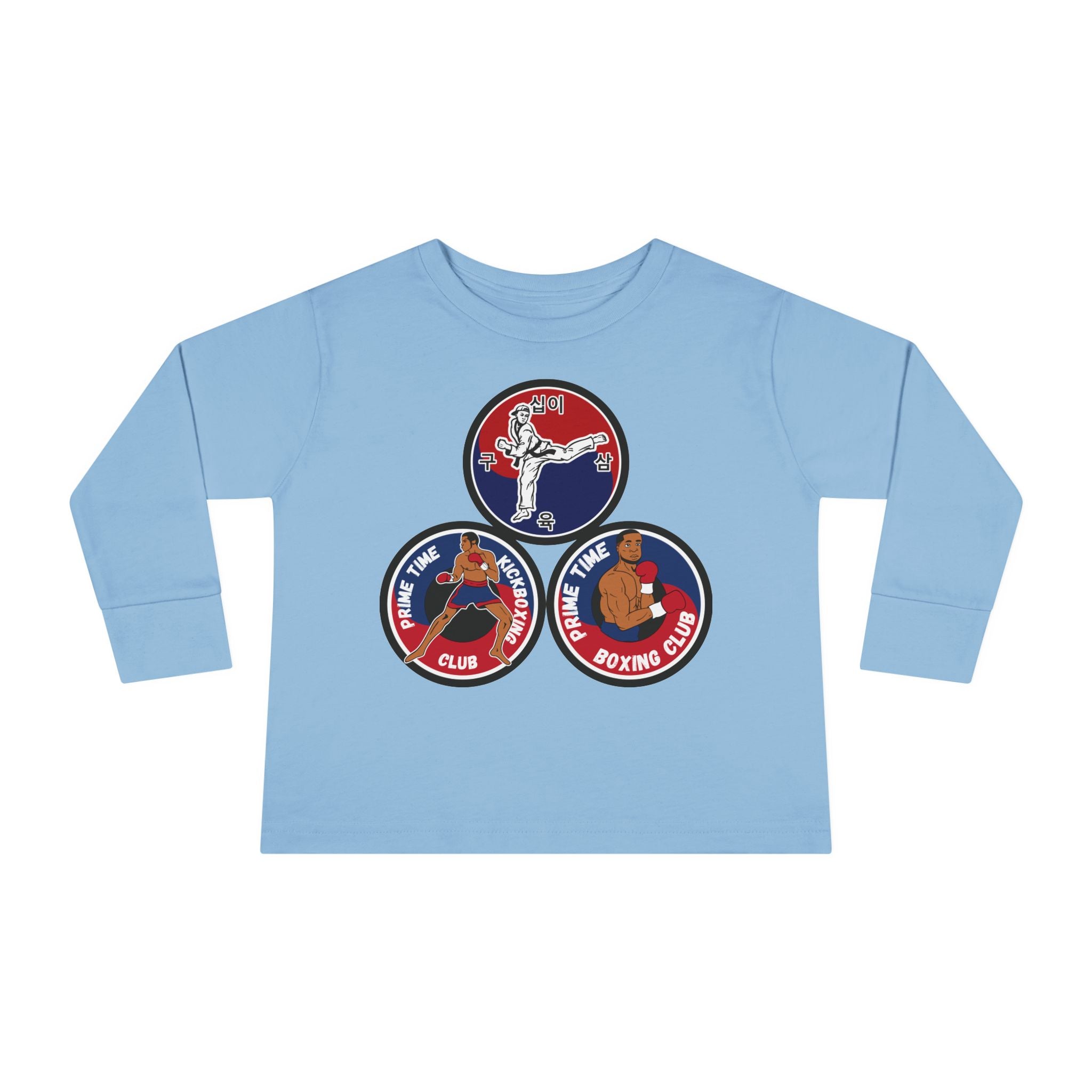Toddler Long Sleeve Tee — "Prime Time Club" Boxing Patch Design